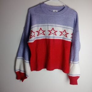 Sundry Star Intarsia Sweater Size M